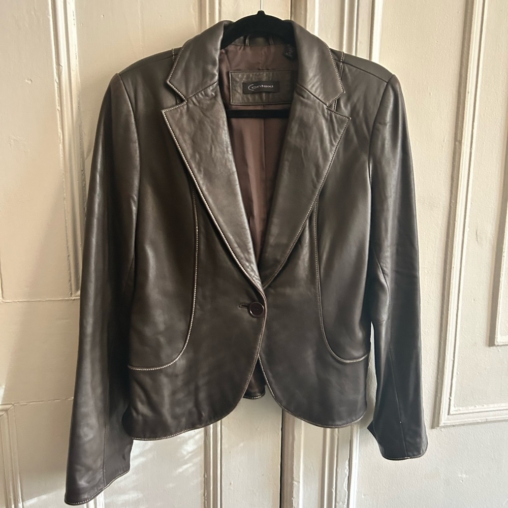 Vintage Context Brown Leather Jacket - image 1